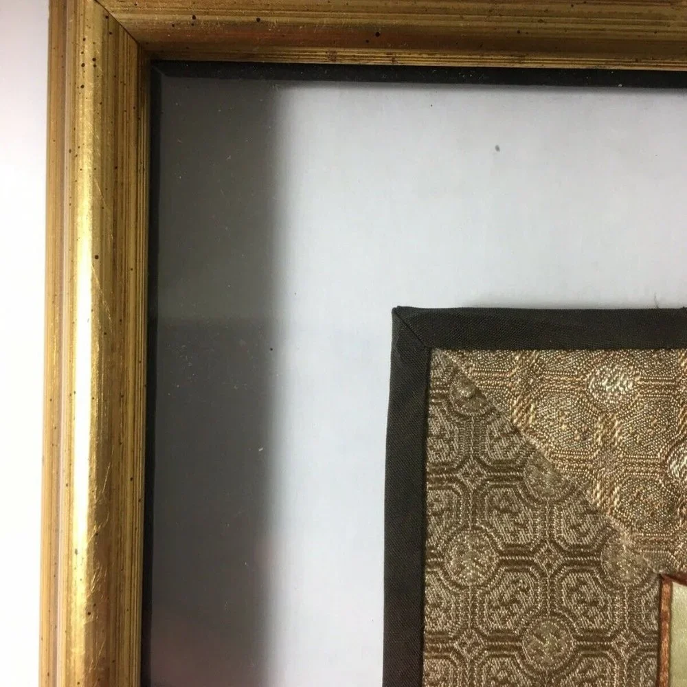 Vintage‎ framed Wall Art Asian Embroidered Silk  panel